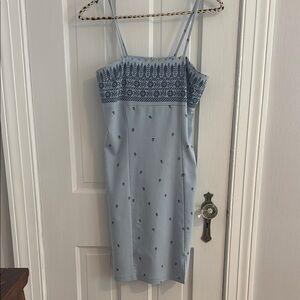 y2K Vintage Blue Slip Mini Dress